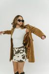 Cream & Brown Animal Print Mini Skirt