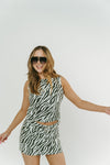 Zebra Boat Neck Top