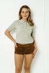 Suede Belted Hot Shorts