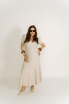 Oatmeal Cable Knit Sweater Midi Dress