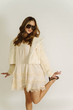 Cream Lace Slip Mini Dress