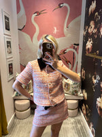 Salmon Tweed Set Mini Skirt