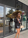 Espresso Croc Leather Set Jacket