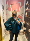 Emerald Floral Bell Sleeve Blouse
