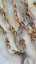 Acrylic & Gold Chain Necklace