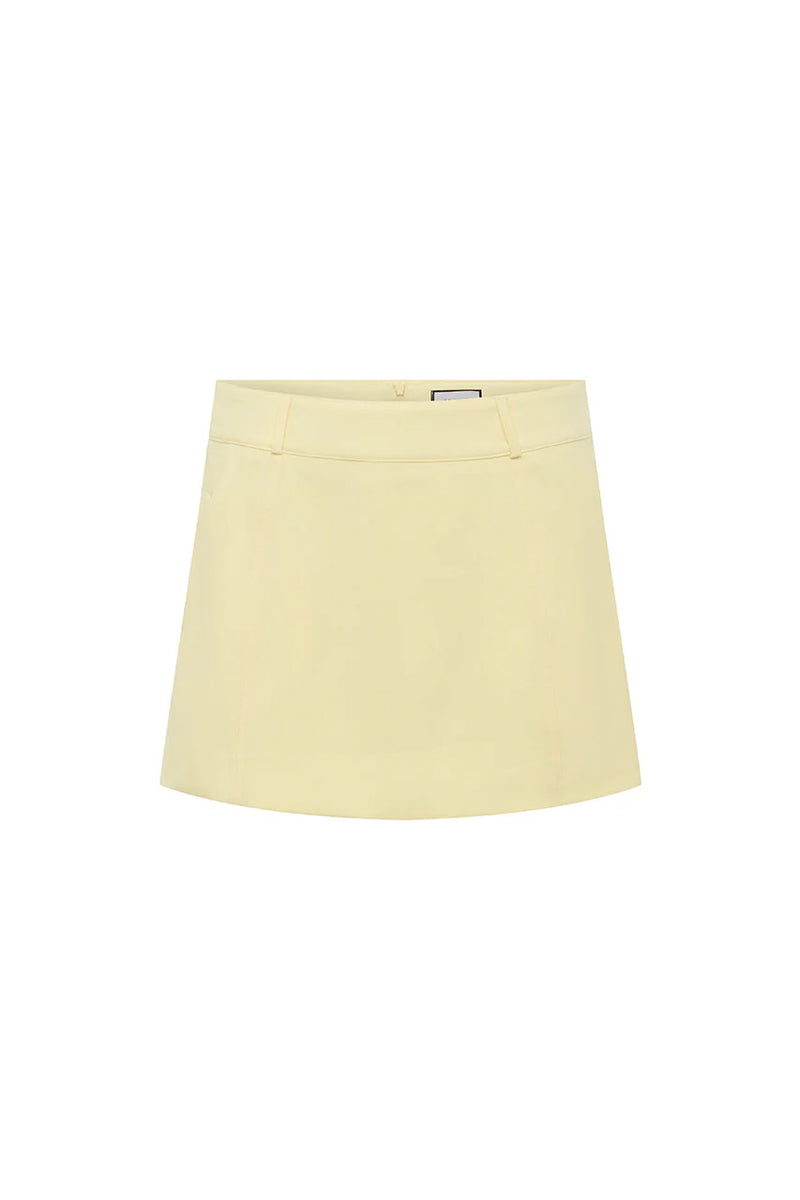 Sweet Yellow Tailored Mini Skirt