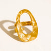Abstract Hammered Oval Ring