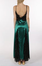 Green and Black Lace Gown