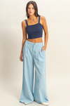 Powder Blue Wide Leg Trousers