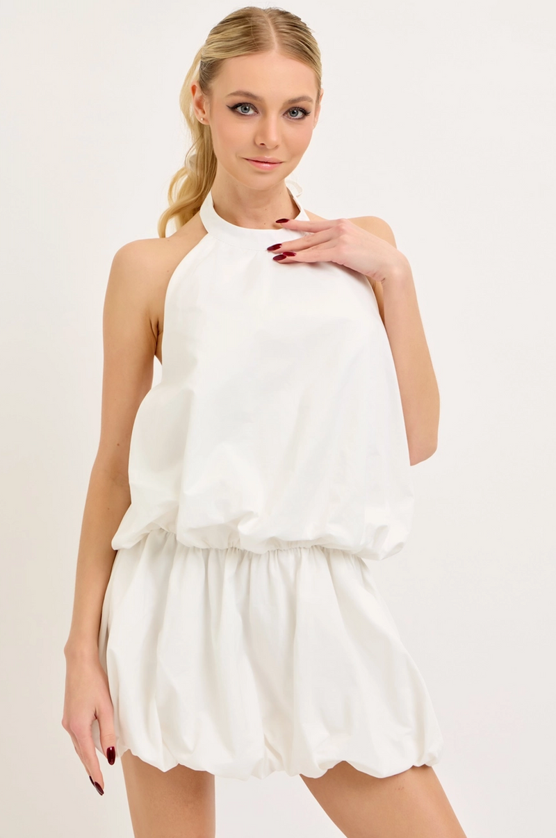Blakely White Bubble Mini Dress