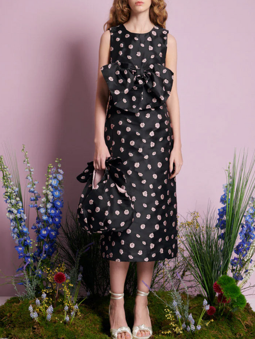 Rose Bells Jacquard Bow Dress