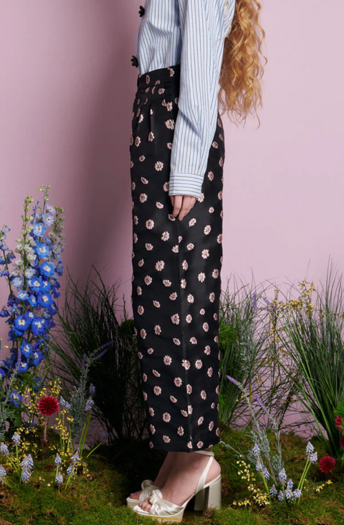 Rose Bells Jacquard Trousers