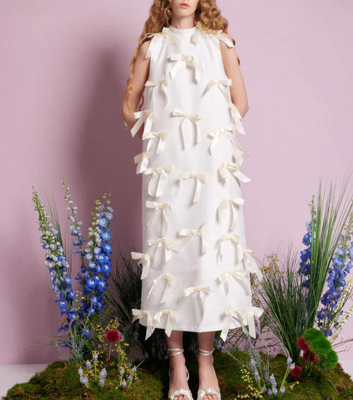 Snowdrop Bow Midi Dress