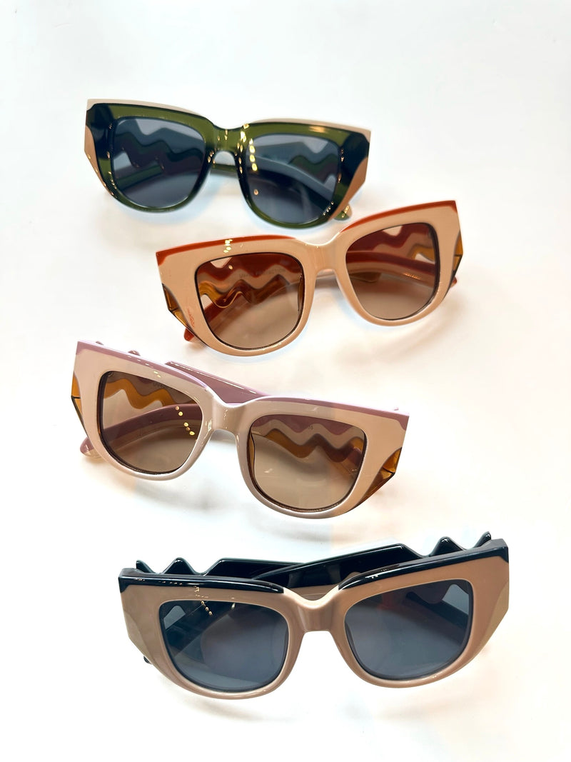 Color Block Wave Sunglasses