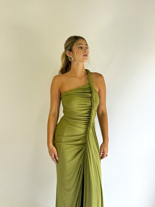 Pistachio Twist Maxi Dress