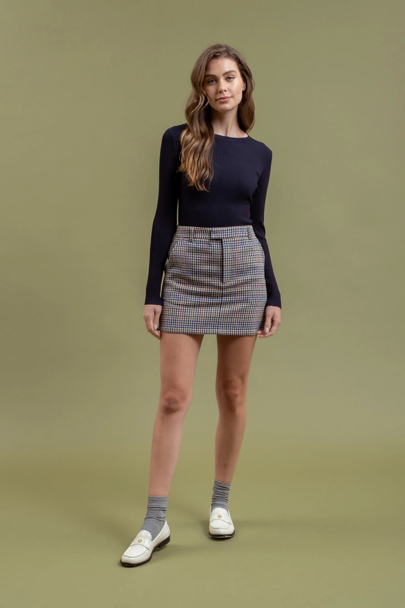 Rainbow Plaid Mini Skirt