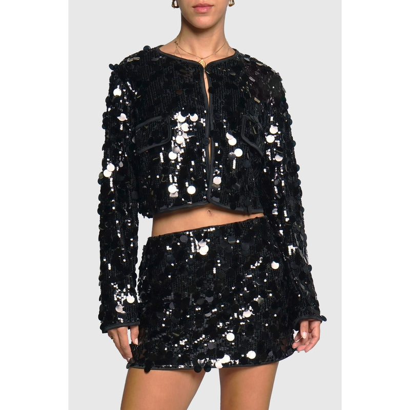 Black Paillette Sequin Jacket