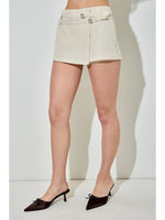 Ophelia Cream & Gold Belted Mini Skort