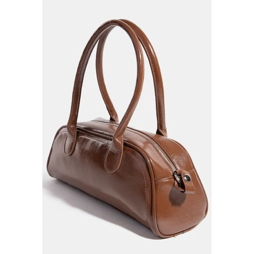 Chocolate Brown Faux Leather Baguette