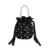 Satin & Pearl Drawstring Handbag