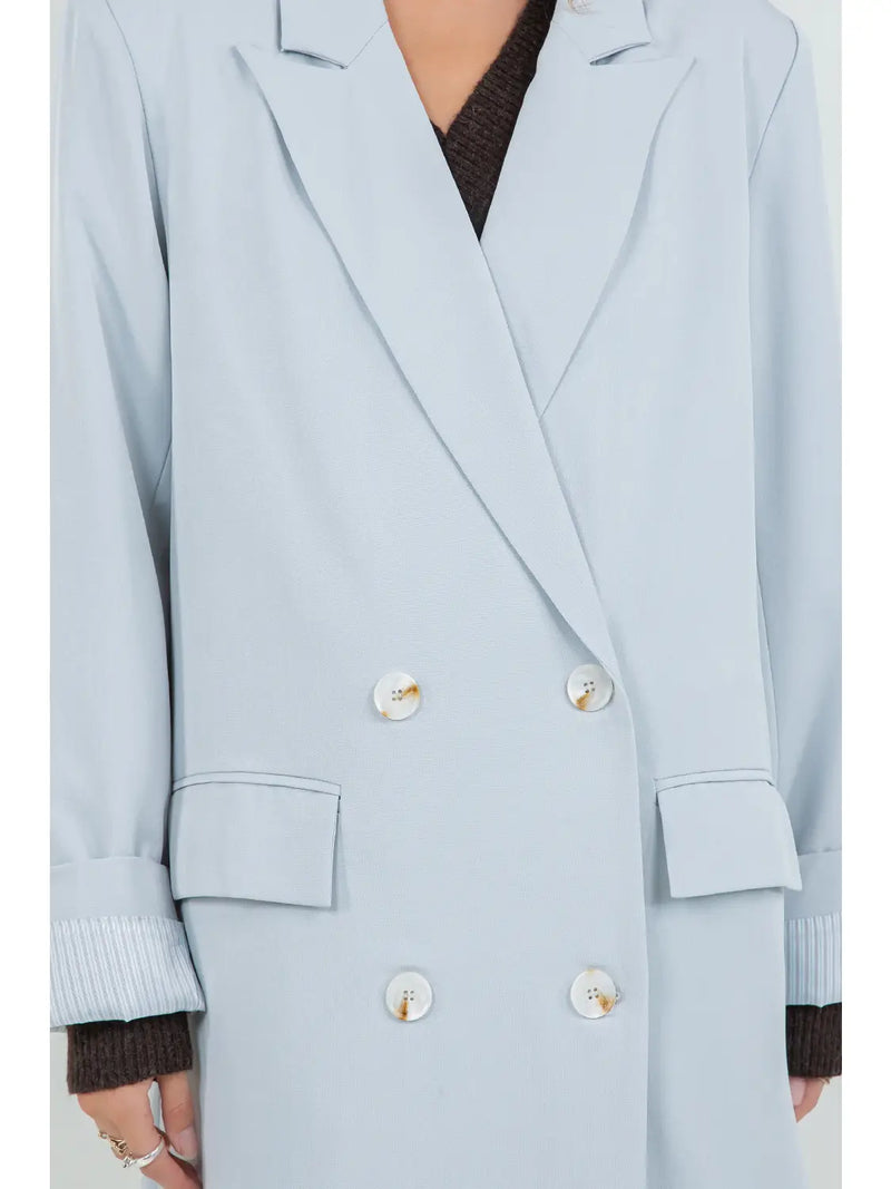 Baby Blue Long Blazer Jacket