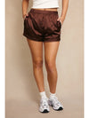 Brown Satin Contrast Shorts