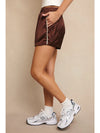Brown Satin Contrast Shorts