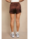 Brown Satin Contrast Shorts