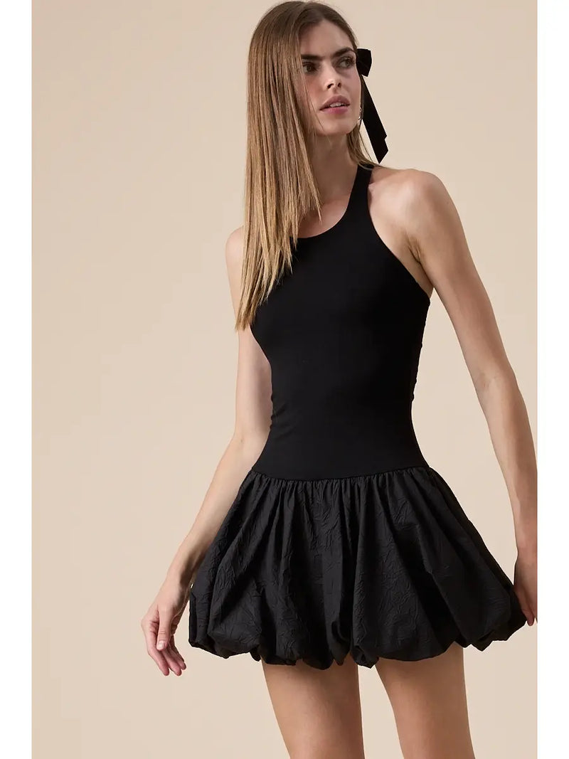 Black Fit & Flare Bubble Dress
