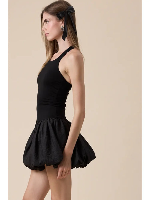 Black Fit & Flare Bubble Dress