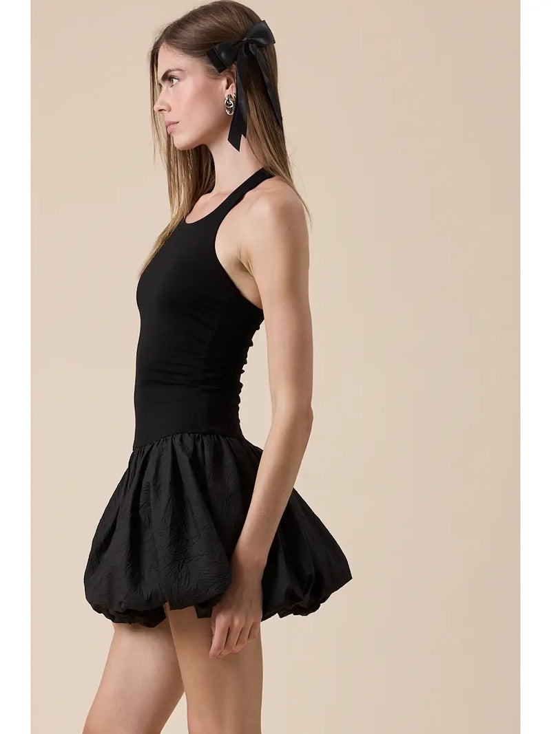 Black Fit & Flare Bubble Dress