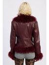 Leather & Fur Burgundy Jacket