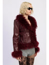 Leather & Fur Burgundy Jacket