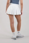 Pleated White Mini Skort