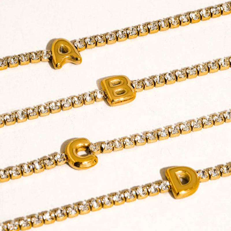 Bubble Letter Charm Bracelet