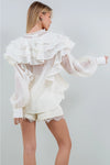 Rebecca Organza Ruffle Top