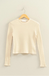 Waffle Knit Cotton Long Sleeve Top