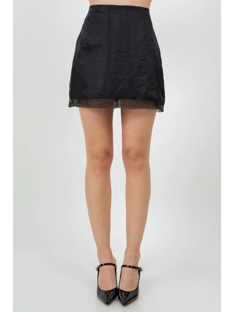 Black Organza Mini Skirt