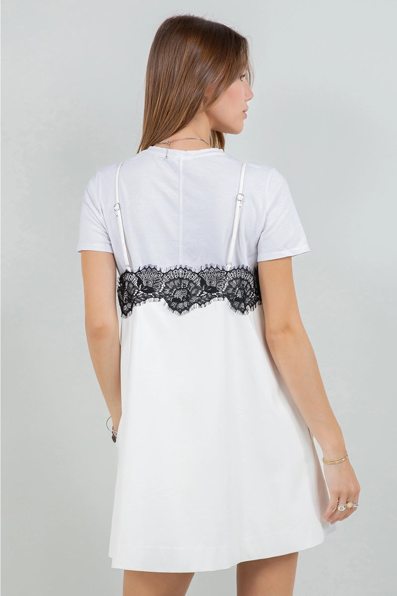Reagan White Faux Leather Dress
