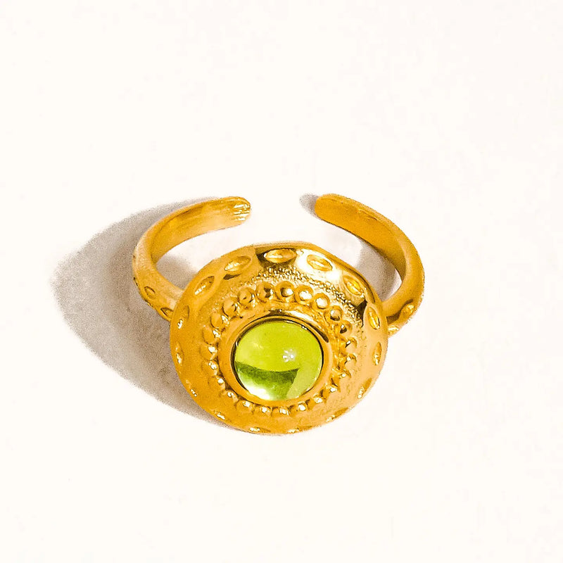 Green Round Cocktail Ring