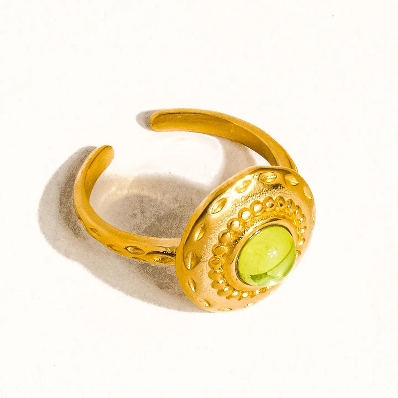 Green Round Cocktail Ring