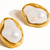 Large Abstract Pearl Stud Earrings