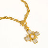Rhinestone & Pearl Cross Necklace
