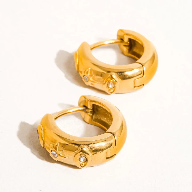 Moon & Stars Huggie Earrings