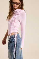 Pink One Shoulder Floral Top