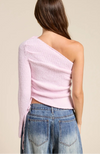 Pink One Shoulder Floral Top