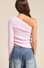 Pink One Shoulder Floral Top