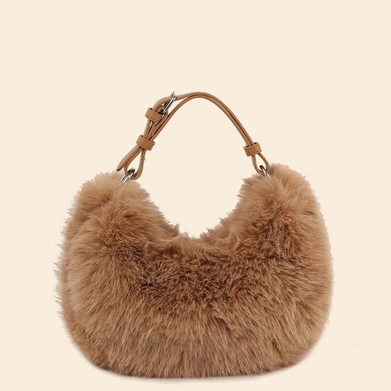 Beige Faux Fur Purse
