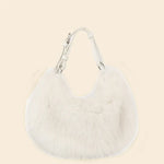 White Faux Fur Purse
