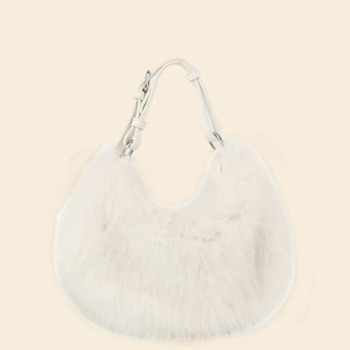 White Faux Fur Purse